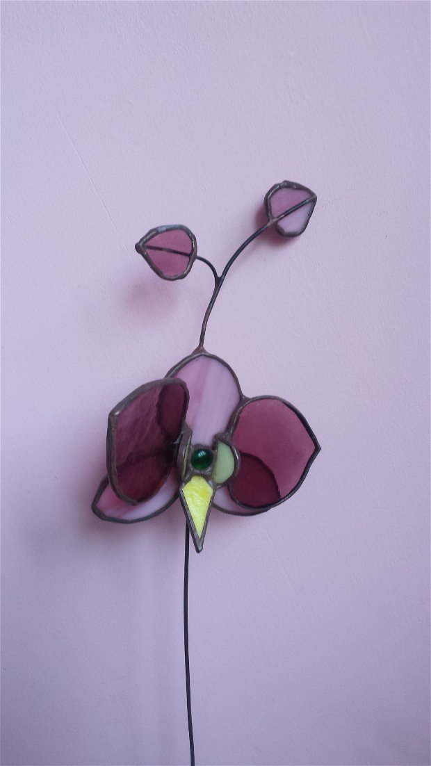 Decoratiune orhidee vitraliu
