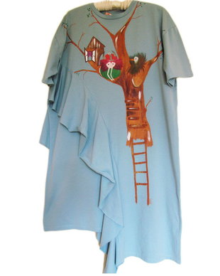 rochie  asimetrica pictata S