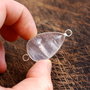 Conector  quartz roz  in rama argintata