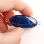 Conector Lapis Lazuli in rama argintata