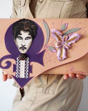 poseta plic unicat din piele naturala-PRINCE TRIBUTE-
