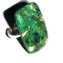 Inel reglabil din Argint 925 si Crisocola - IN374 - Inel dreptunghiular verde, cadou romantic, inel pietre semipretioase, cadou 8 martie sotie