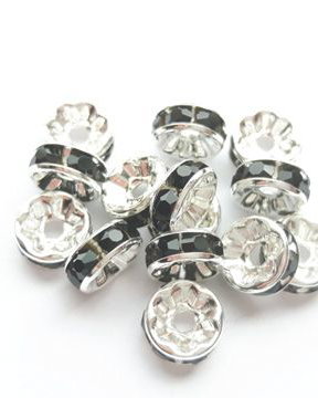 LRH1 - rhinestone negru 8 mm