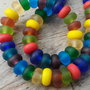 Rondele sticla colorata, mata 10x4mm