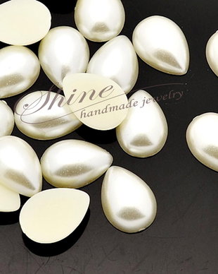 Cabochon perla, lacrima, ivory