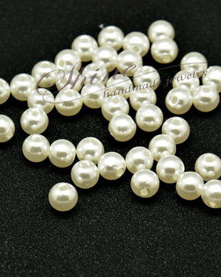 Perle ivory, acril, 6x5.5mm