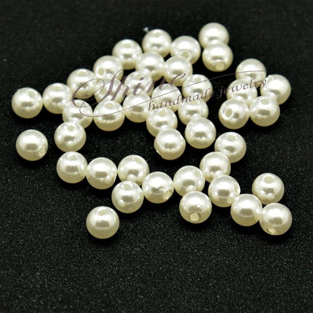 Perle ivory, acril, 6x5.5mm
