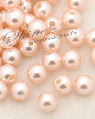 Perle roz, acril, 6x5.5mm