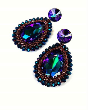 Cercei lacrima Swarovski Heliotrope