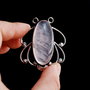 Pandantiv  quartz roz  in rama decorativa argintata