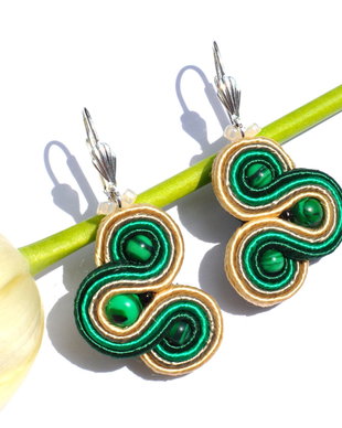 Cercei soutache verzi