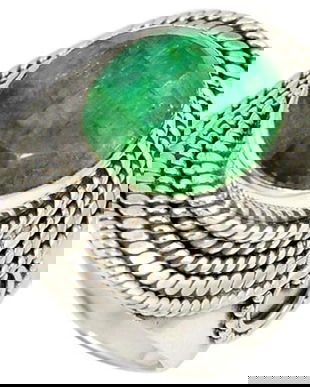 Ag450 - Inel, argint 925, radacina de smarald, 7,5mm