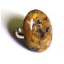 Inel reglabil din Argint 925 si Riolit oval - IN378 - Inel galben inchis portocaliu violet, inel pietre semipretioase naturale, cadou pentru sotie