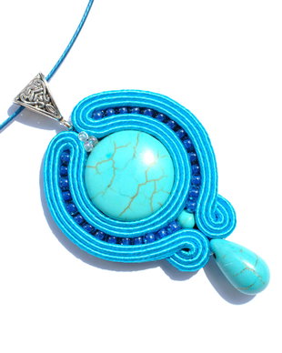 Pandantiv soutache turcuaz