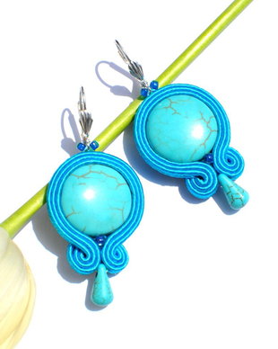 Cercei soutache turcoaz