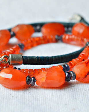 Colier  din carnelian si tanzanit