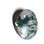 Inel reglabil din Argint 925 si Agata moss ovala - IN381 - Inel alb translucid verde, cadou pentru sotie, inel pietre semipretioase