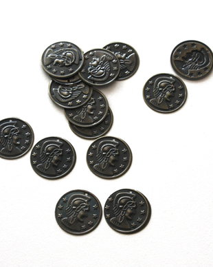14 x Charm moneda filigran, bronz