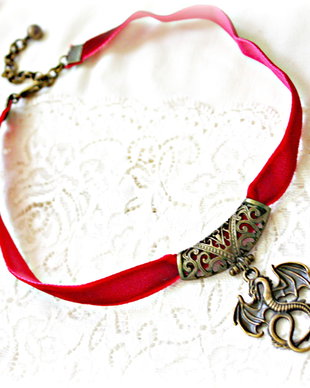 Colier Choker Dragon grena