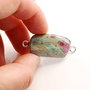 Conector ruby fuchsite  in rama argintata