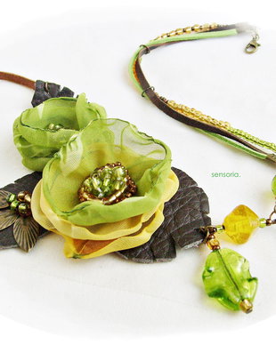 colier floral verde primavaratic - concurs "  greenery "