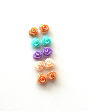 Cabochon rasina 7.5 mm - set 5 perechi