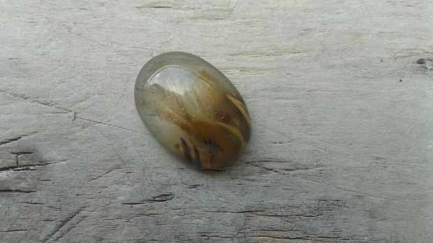 Cabochon cuart rutilat, 25x18 mm