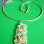 Colier handmade cu pandantiv din sarma cu cristale tip swarovski