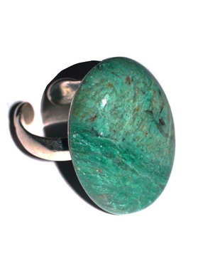 Inel reglabil din Argint 925 si Bloodstone Australia - IN376.1 - Inel oval verde, cadou romantic, inel pietre semipretioase, cadou 8 martie sotie