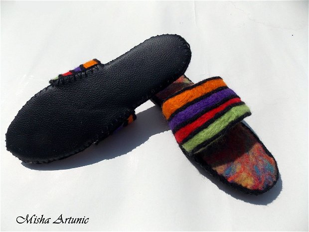 Papuci impasliti multicolori