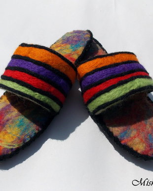 Papuci impasliti multicolori