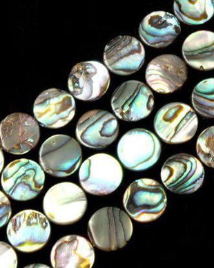 7915 - Margele scoica paua abalone, disc, banut