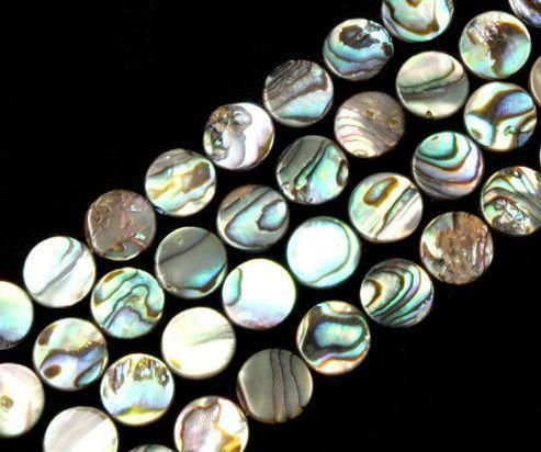 7915 - Margele scoica paua abalone, disc, banut