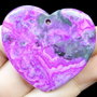 9538 - Pandantiv, agata crazy lace, inima, 46x42x6mm