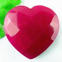 9561 - Pandantiv, jad fatetat, 3D, inima, fuchsia, 50x50x12mm
