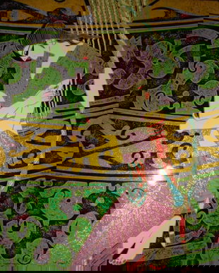 Tablou nou, din lemn, cu imagine de inspiratie asiatica