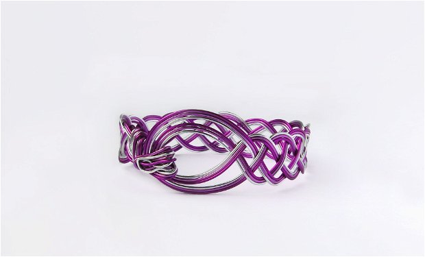 Bucle violete - Brățară din sârmă de aluminiu colorată