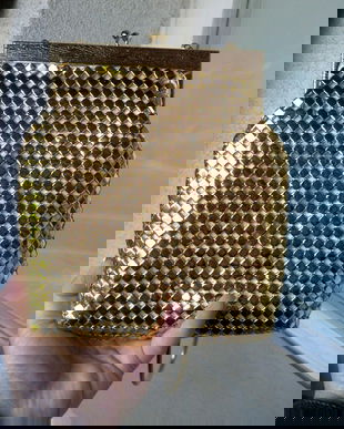 SUPERBA GEANTA VINTAGE MESH METAL AURIU