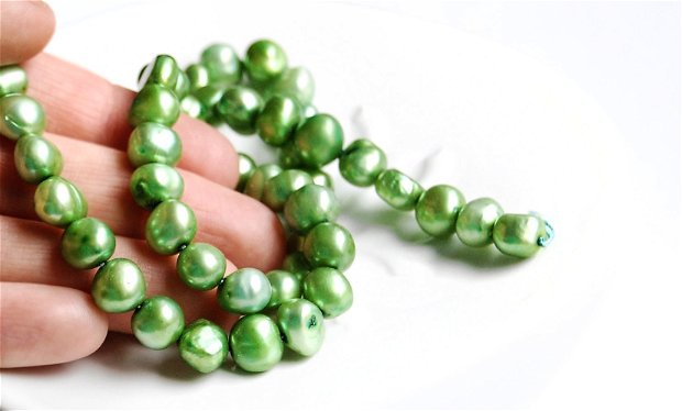 Sirag perle  [ Verde ] - 35 cm