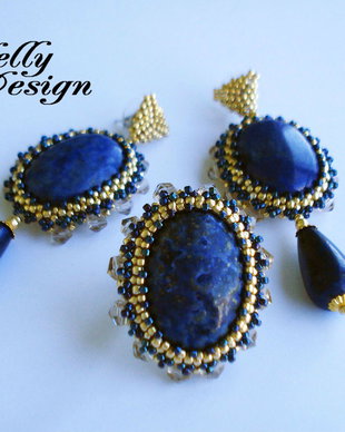 REZERVAT - Set cercei si inel Lapis Lazuli
