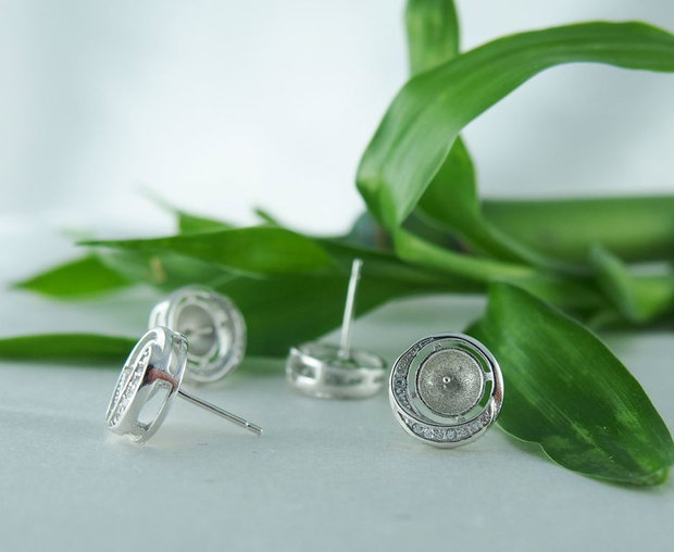 Baza cercei, argint 925 si cubic zirconia (1)