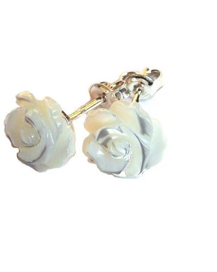 Cercei albi din Argint 925 si Sidef alb - CE342 - cadou pentru ea, cadou romantic, cercei sidef alb, cercei pietre semipretioase, cercei mireasa, cercei cu surub