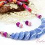 Set  -agat albastru si jad roz