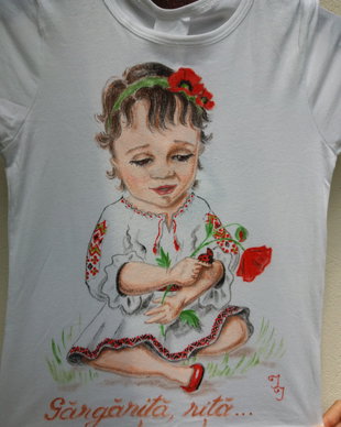Tricou pictat (4--5 ani) Unicat Gargarita rita