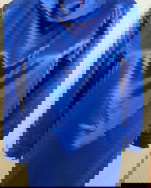 bluza din satin albastru