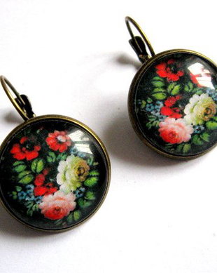 cercei cu motiv  floral 28941