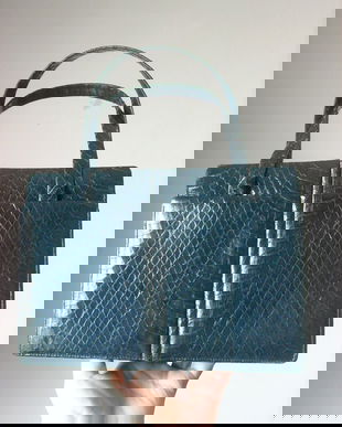 GEANTA VINTAGE PIELE SARPE BLEUMARIN