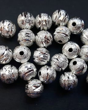 LMD1 - margele decorative argintii 8 mm