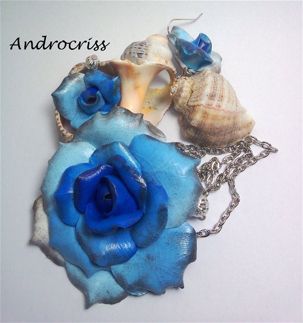 Blue rose-set bijuterii