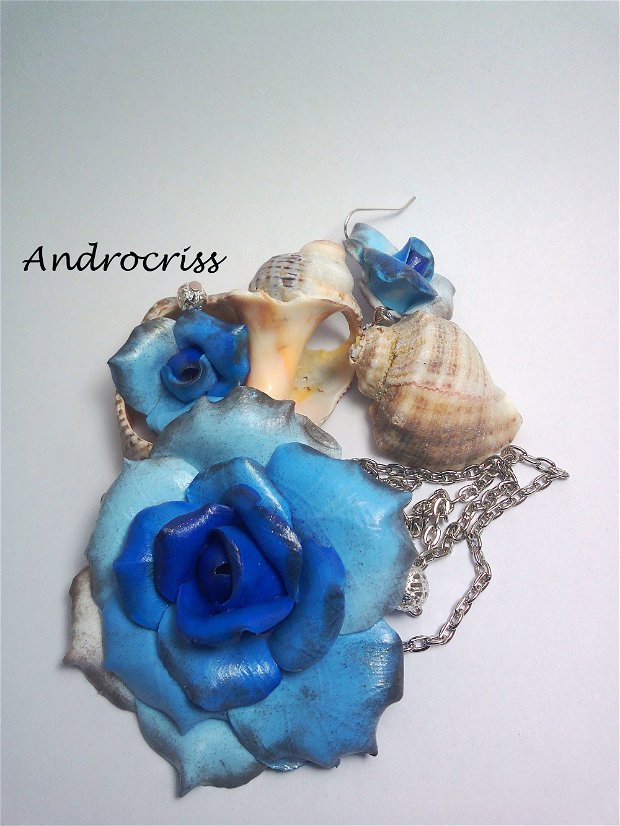 Blue rose-set bijuterii
